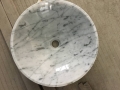 Runde Form weißen Carrara Marmor Waschbecken und Becken