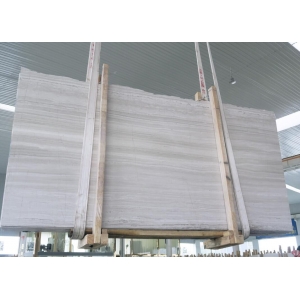 China  polished white wood veins marble slab