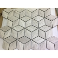 Weißes hölzernes Ader-Marmor-Hexagon-Form-stereoskopisches Mosaik